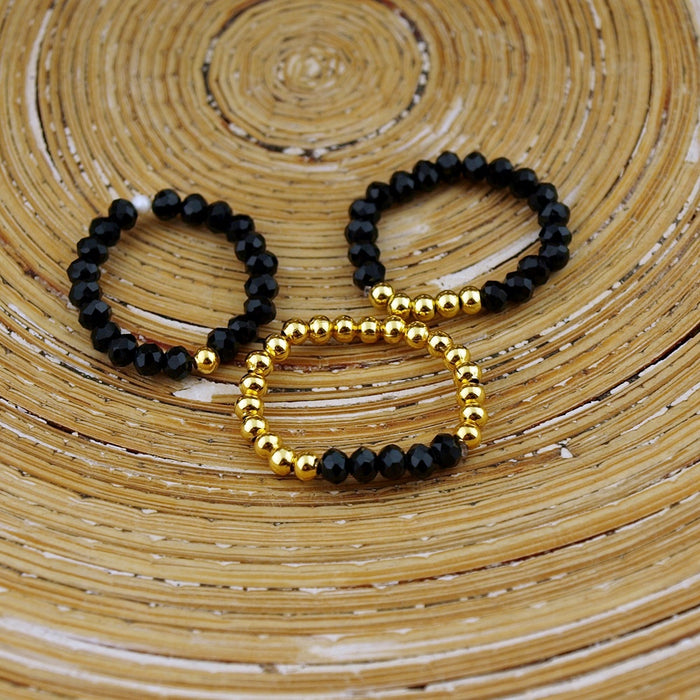 Stretch ringen set van jade kralen Kobalt