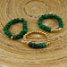 Stretch ringen set van jade kralen Smaragd
