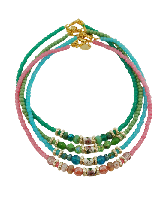 Korte ketting Boho Cloisonne Bloem - HanneHaves