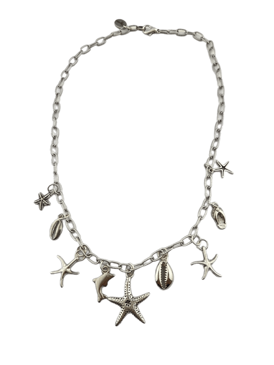 Korte schakelketting zilver met bedels - HanneHaves