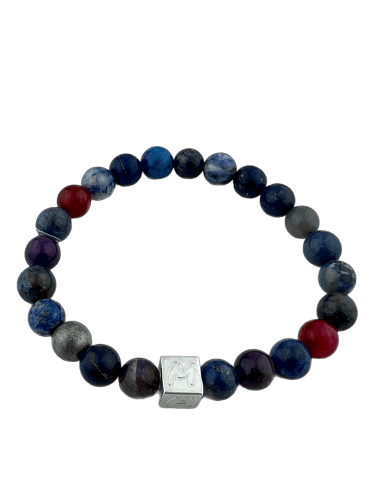 Natuursteen armband Orvin Blauw (8MM) - HanneHaves