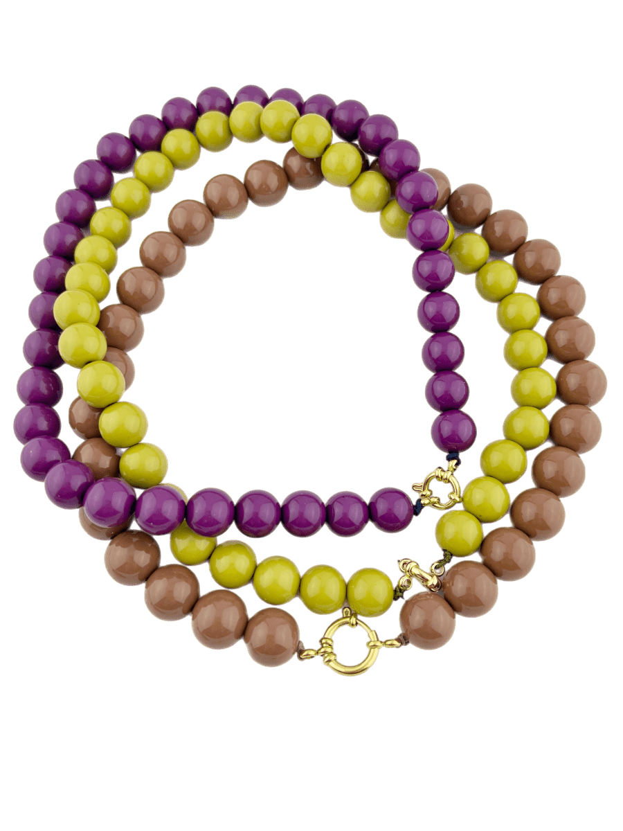 Set Grote Kraal 14 mm Olijf Groen - HanneHaves