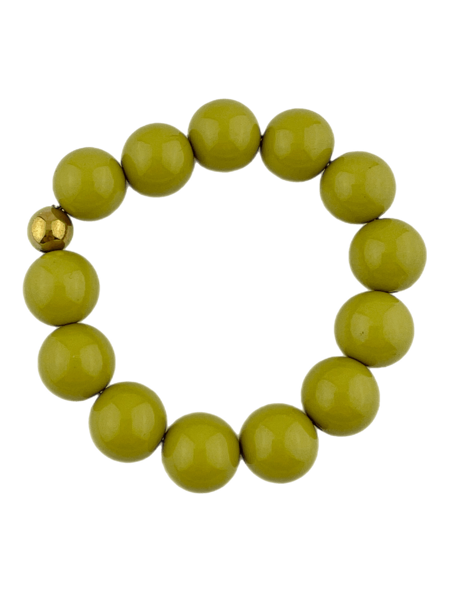 Set Grote Kraal 14 mm Olijf Groen - HanneHaves