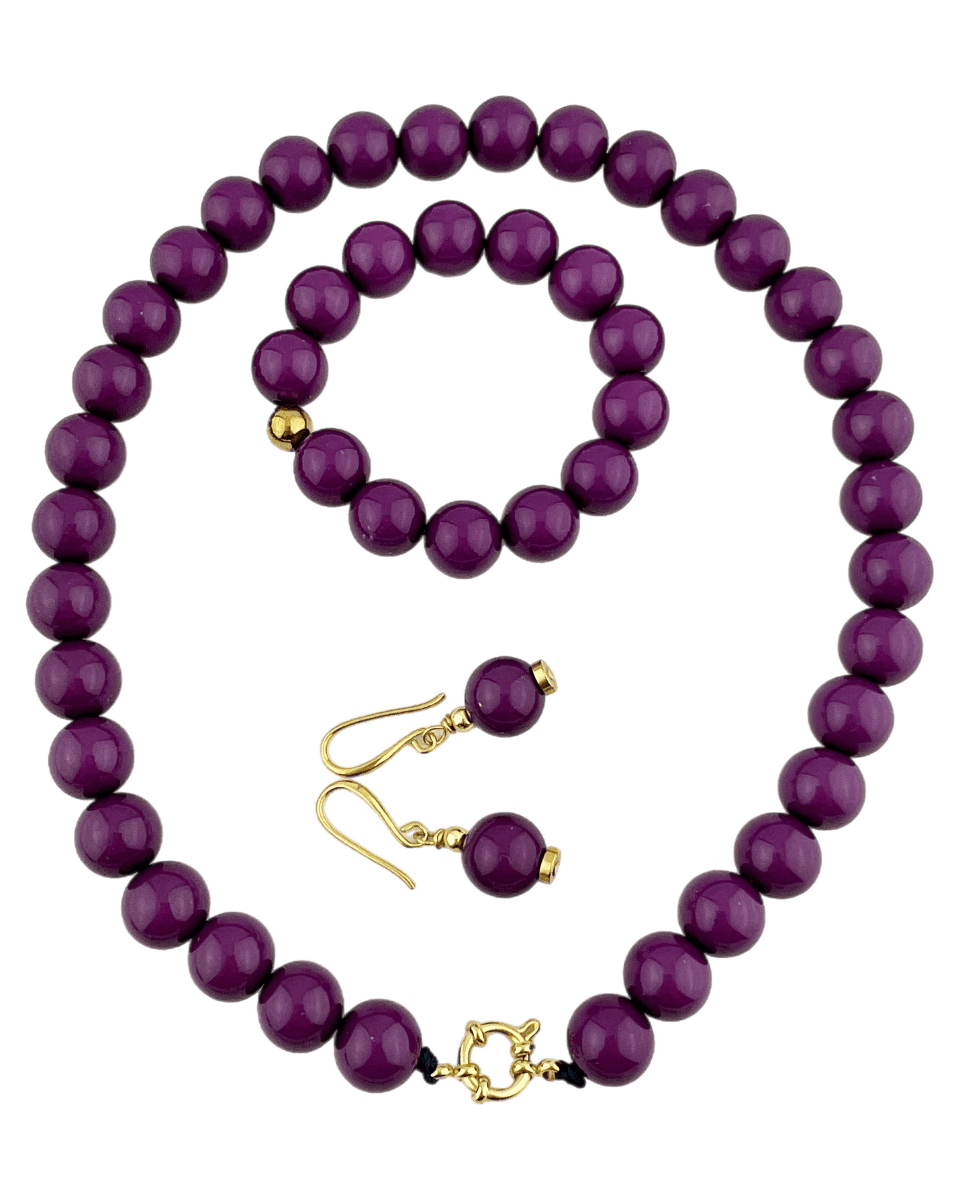 Set Grote Kraal 14 mm Pruim Paars - HanneHaves