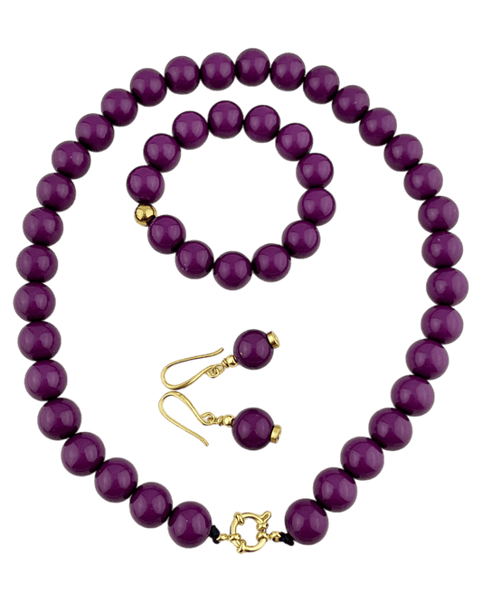 Set Grote Kraal 14 mm Pruim Paars - HanneHaves