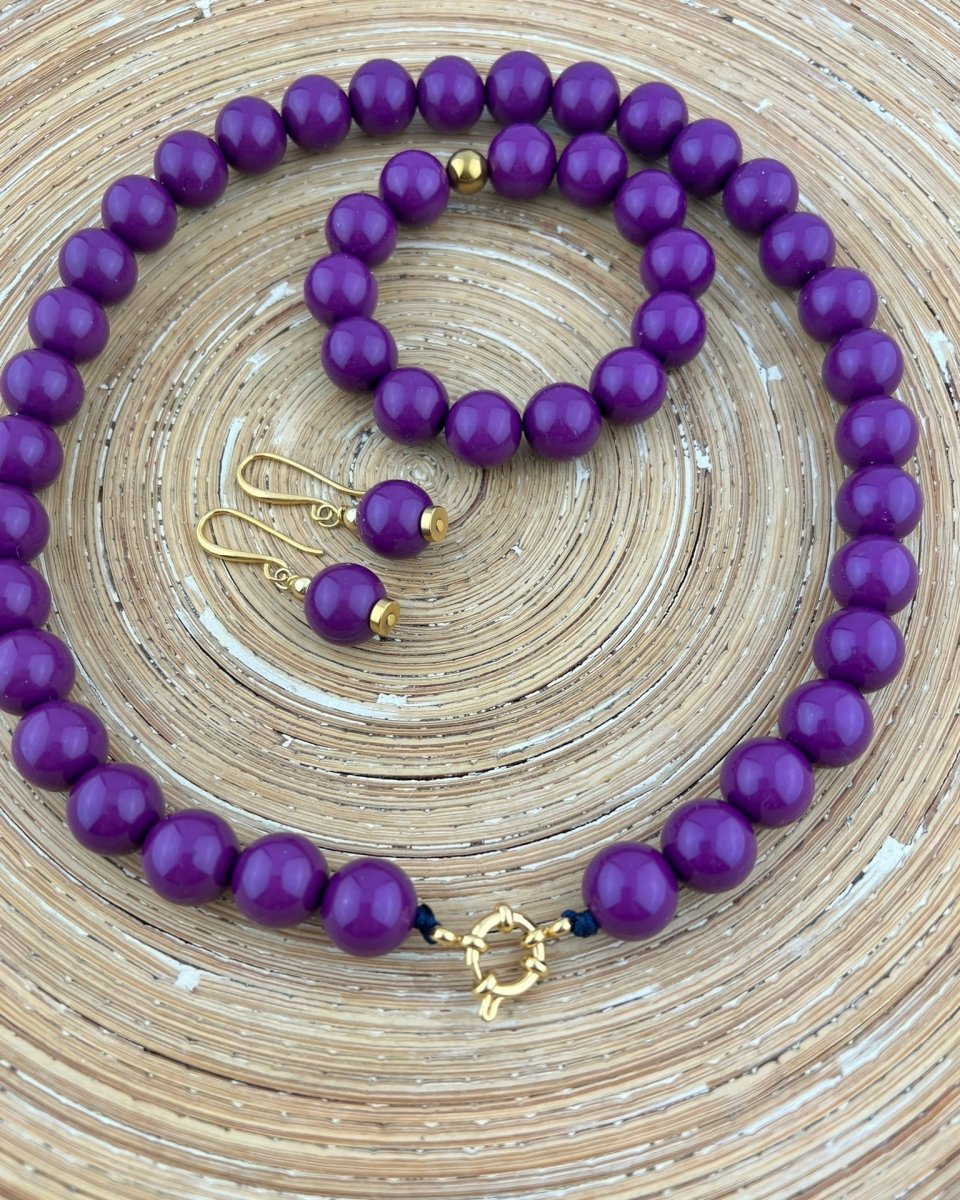 Set Grote Kraal 14 mm Pruim Paars - HanneHaves