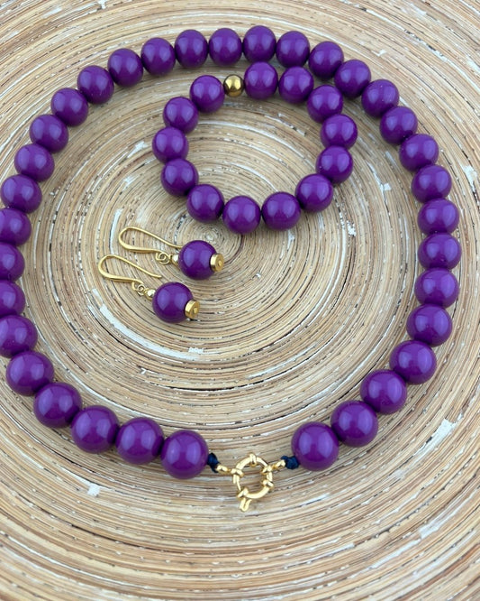 Set Grote Kraal 14 mm Pruim Paars - HanneHaves