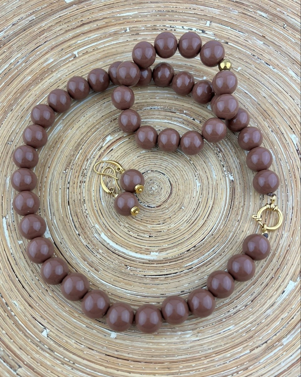 Set Grote Kraal 16 mm Cafe Latte - HanneHaves