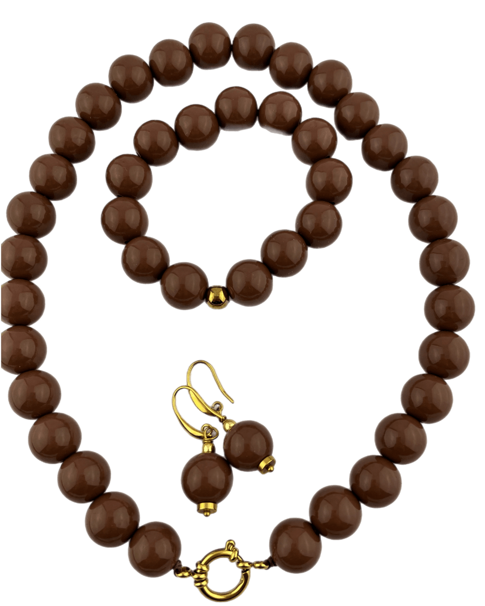 Set Grote Kraal 16 mm Cafe Latte - HanneHaves