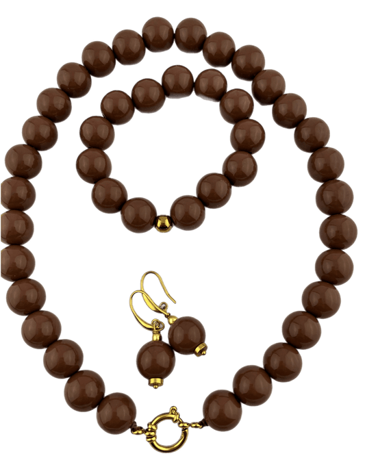 Set Grote Kraal 16 mm Cafe Latte - HanneHaves