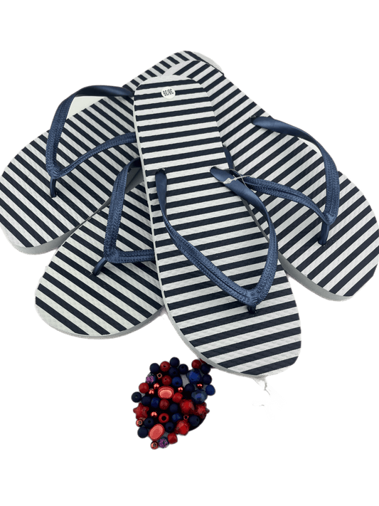 Teenslippers blauw wit gestreept - HanneHaves