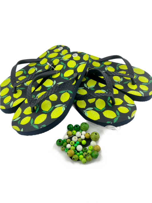Teenslippers DIY Blauw Citroen - HanneHaves