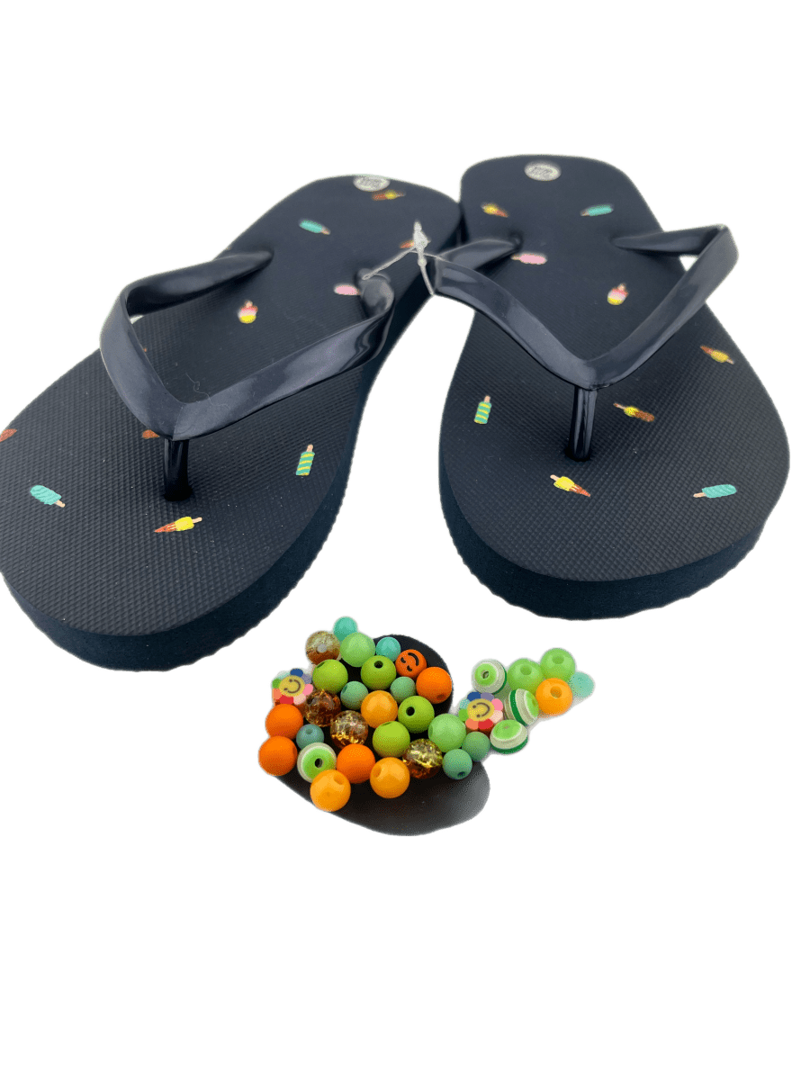 Teenslippers DIY blauw ijsjes - HanneHaves