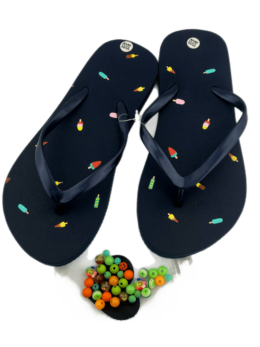 Teenslippers DIY blauw ijsjes - HanneHaves