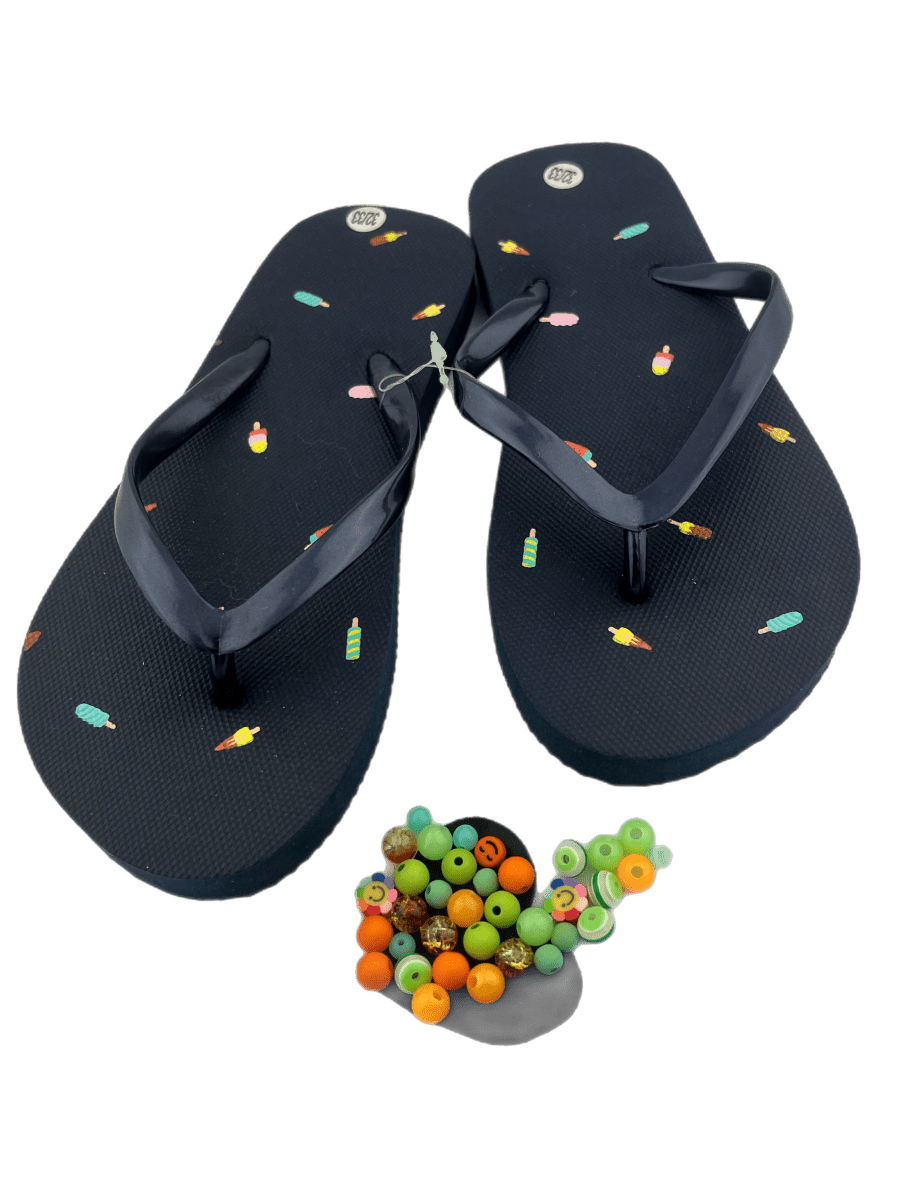 Teenslippers DIY blauw ijsjes - HanneHaves