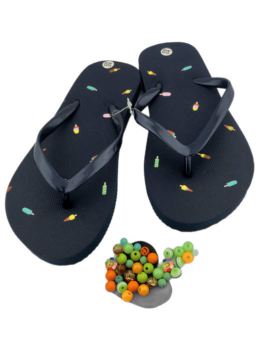 Teenslippers DIY blauw ijsjes - HanneHaves