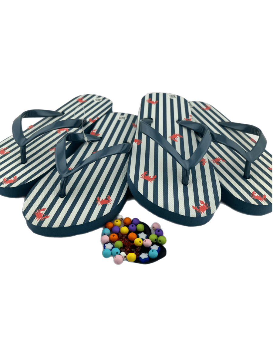 Teenslippers DIY gestreept krabbetjes - HanneHaves