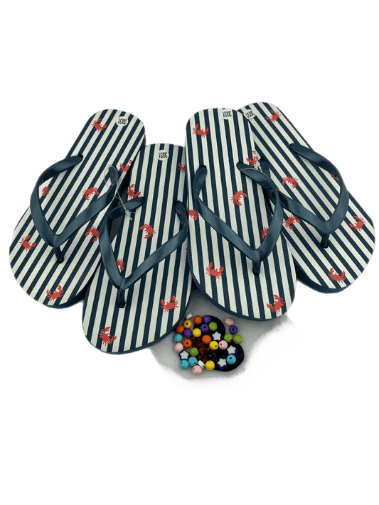 Teenslippers DIY gestreept krabbetjes - HanneHaves