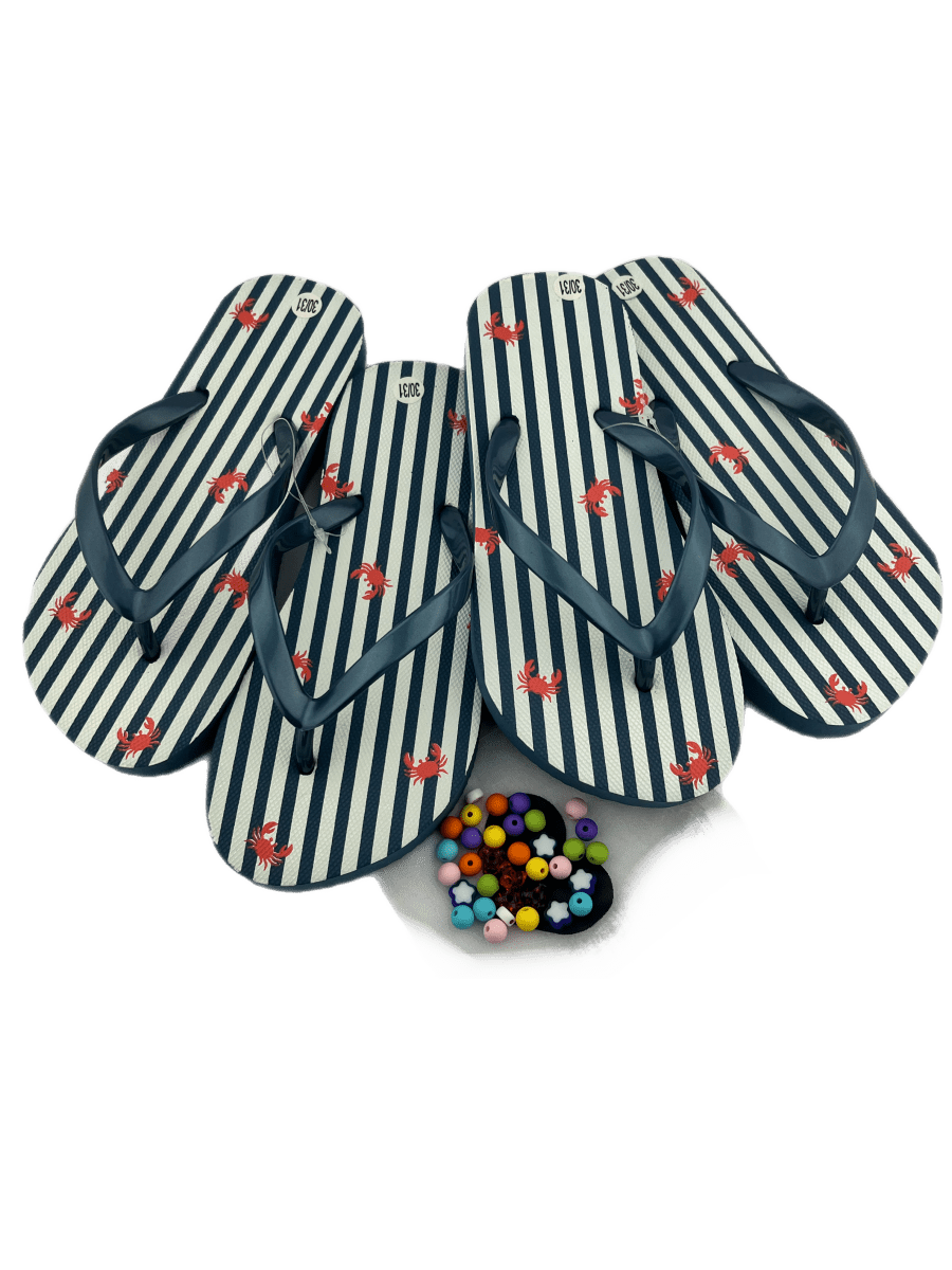 Teenslippers DIY gestreept krabbetjes - HanneHaves