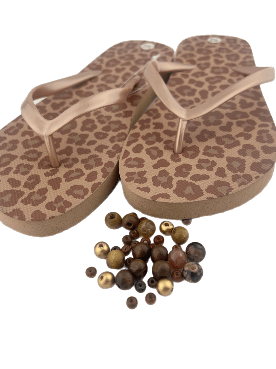 Teenslippers DIY Panter beige - HanneHaves