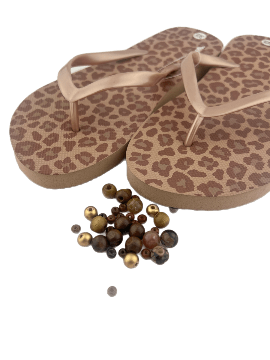 Teenslippers DIY Panter beige - HanneHaves