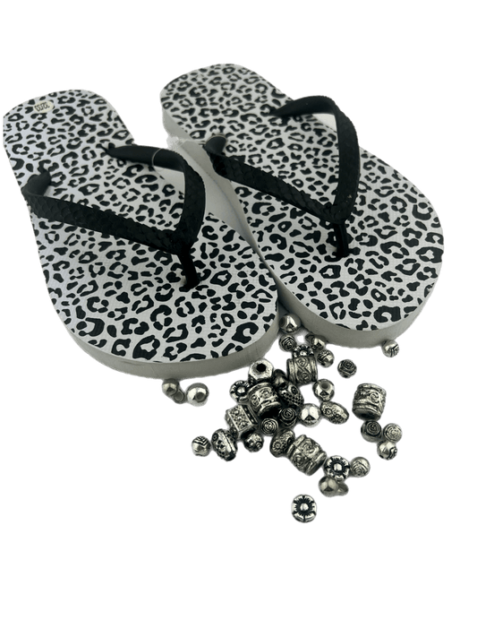 Teenslippers DIY Panter zwart wit - HanneHaves