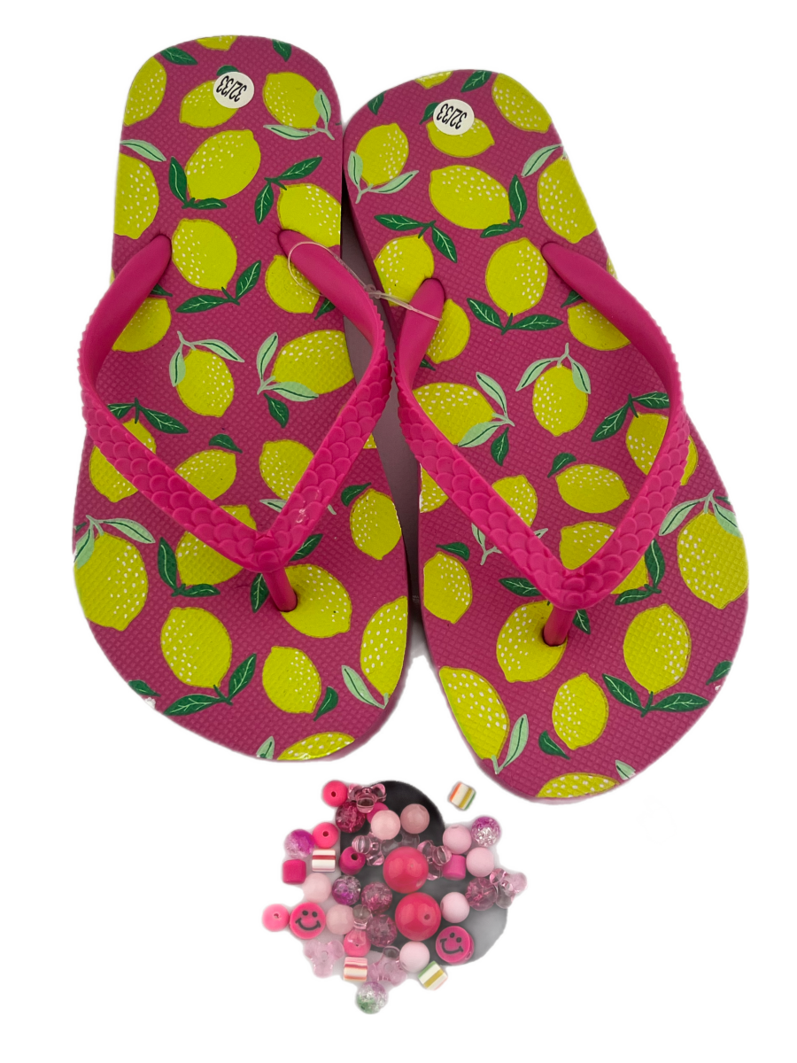 Teenslippers DIY Roze citroen - HanneHaves