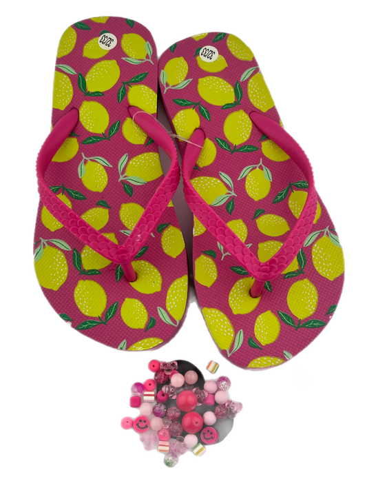 Teenslippers DIY Roze citroen - HanneHaves
