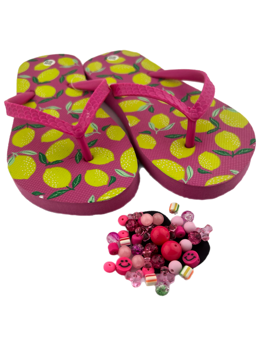 Teenslippers DIY Roze citroen - HanneHaves