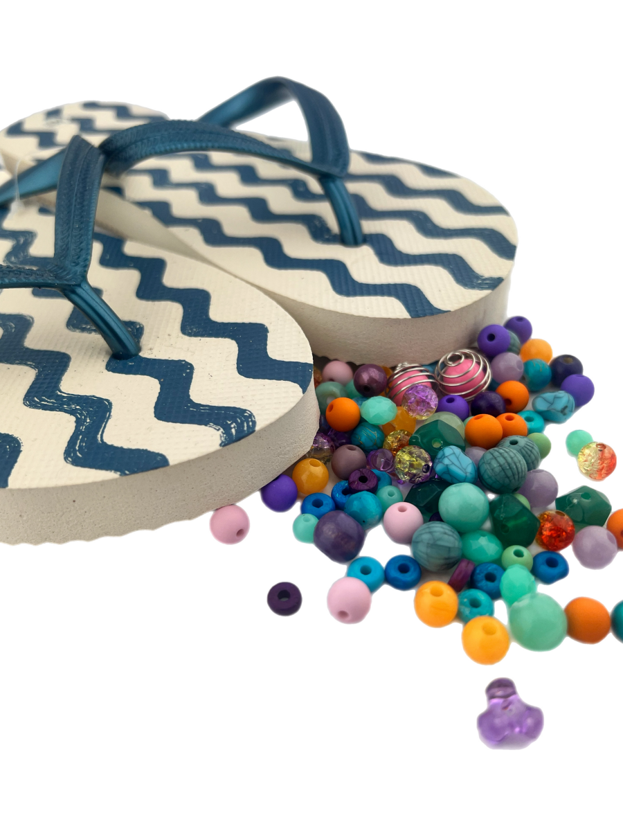 Teenslippers DIY White Pearl Rose - HanneHaves