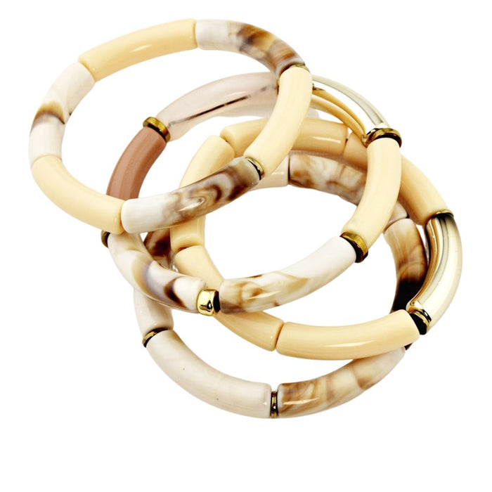 Armband Tube Beige Gold