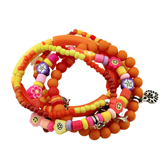 Spring set armbanden Orange