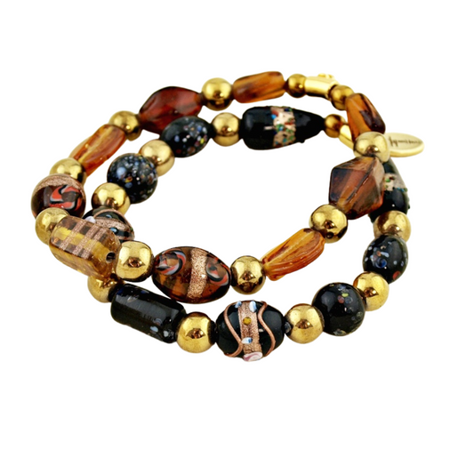 Armband Bohemien Mix bruin en zwart
