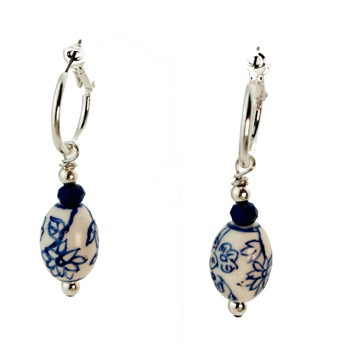 Oorbellen Delfs Blauw Flowers