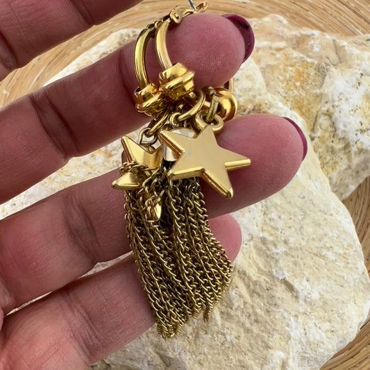 Oorbellen Creolen: Gold Star