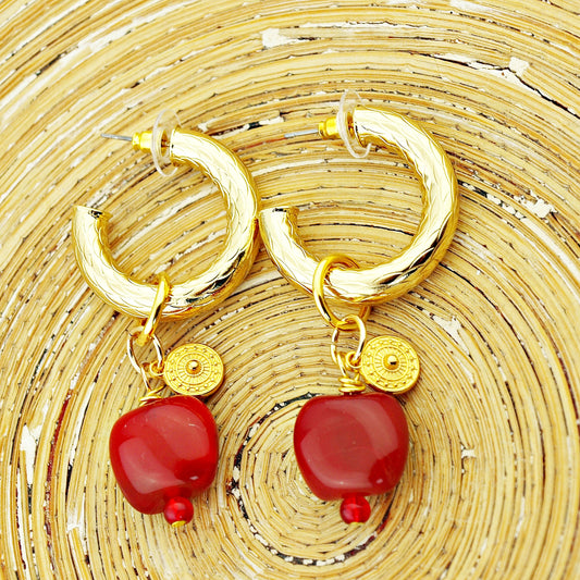 Oorbellen Big Loop Red Mandala