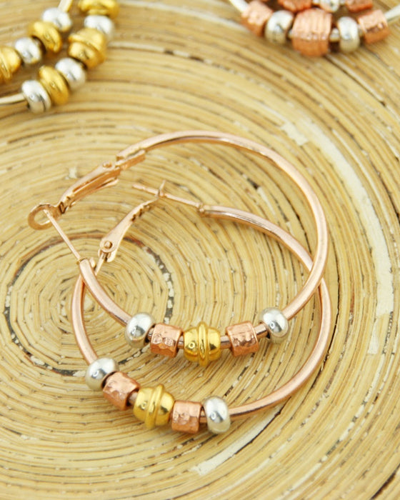 Oorbellen Creolen: Tri colore Roségold
