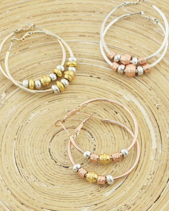 Oorbellen Creolen: Tri colore Roségold