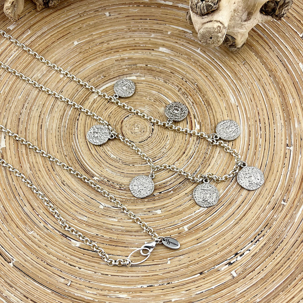 Coins ketting met muntjes in zilver