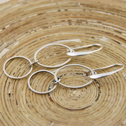 Oorbellen Double Loop Silver