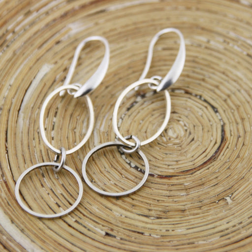 Oorbellen Double Loop Silver