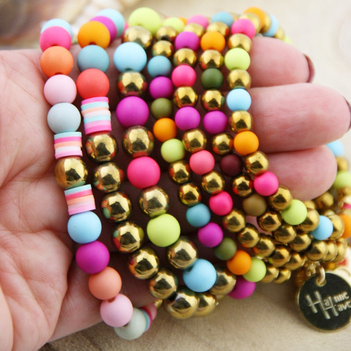 Armband BoHo Candy Colores de Oro Big