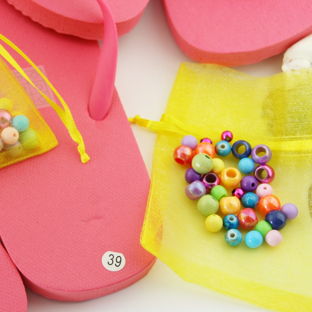 Teenslippers: Pink rainbow DIY