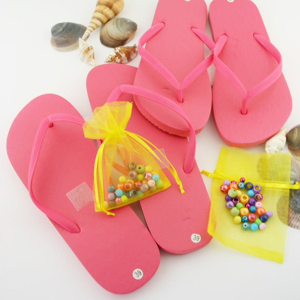 Teenslippers: Pink rainbow DIY