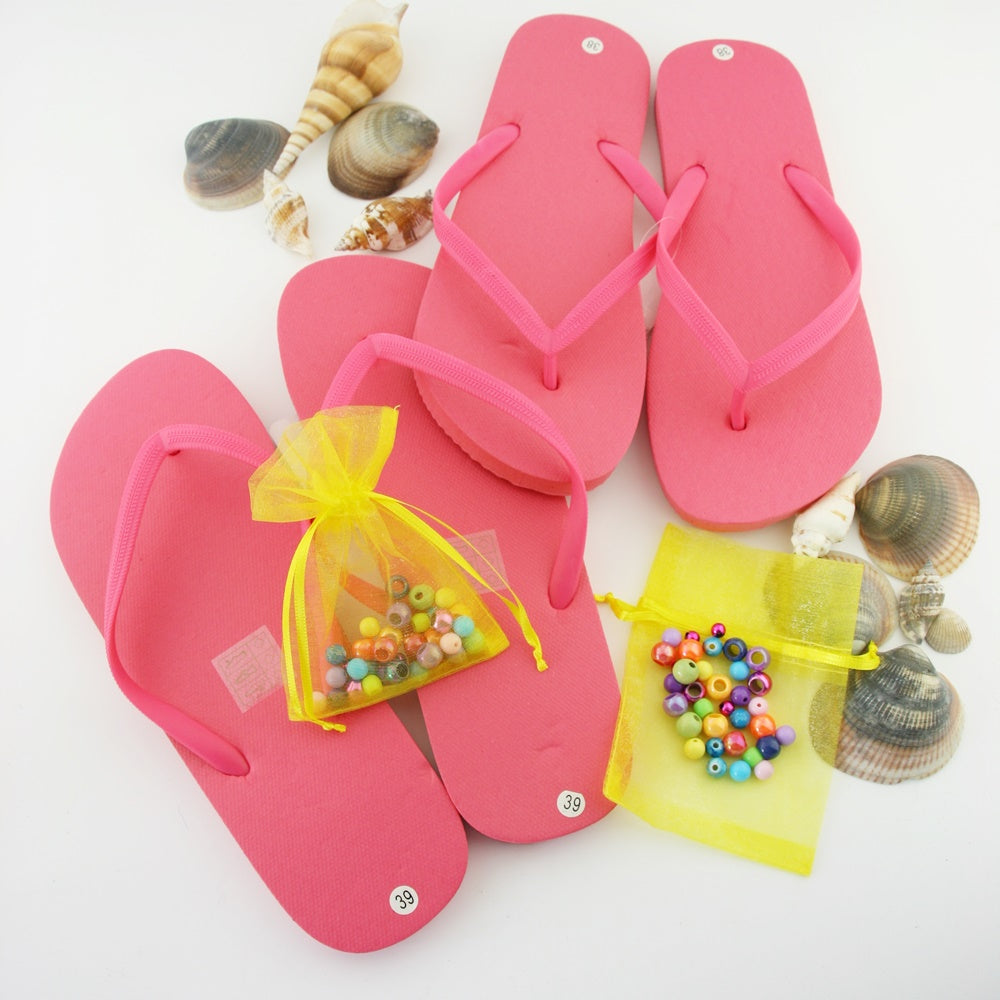 Teenslippers: Pink rainbow DIY