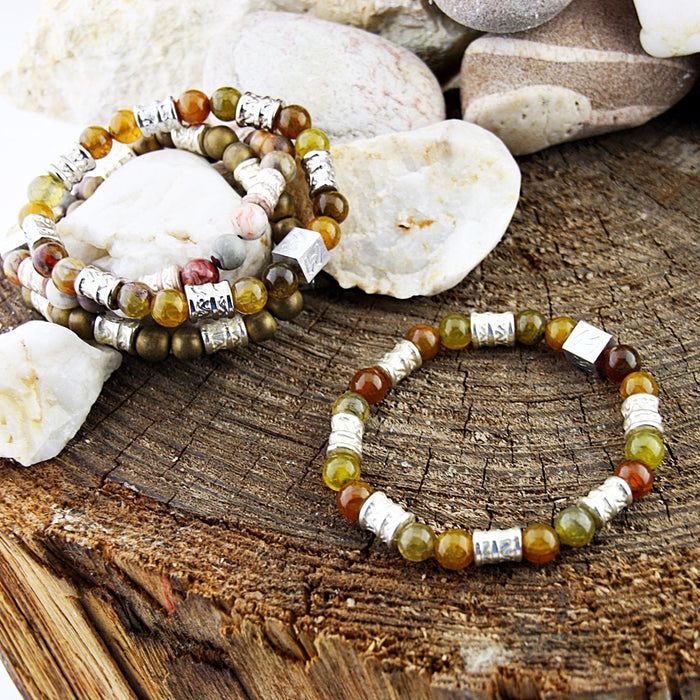 Natuursteenarmband Fuentes Fantasy Oro