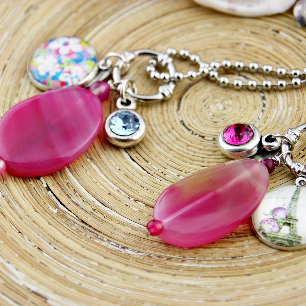 Lange ketting Pink Floral