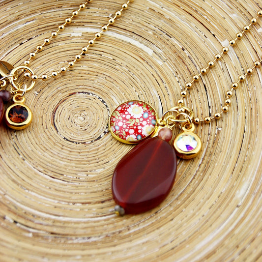 Lange ketting Scarlet Blossom