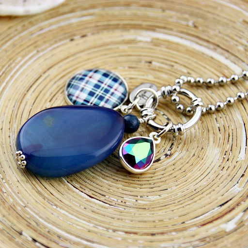 Lange ketting Blue Checkered