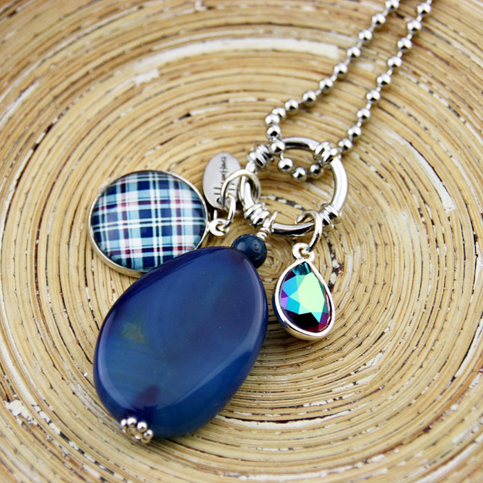 Lange ketting Blue Checkered